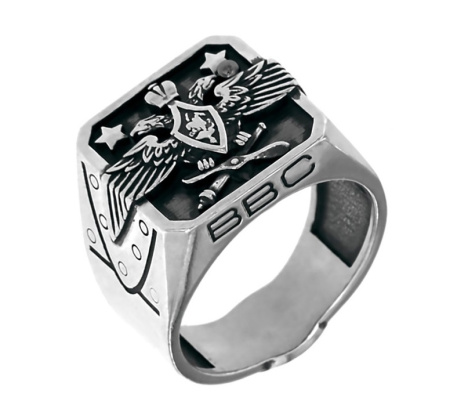 Серебряное мужское кольцо «ВВС»