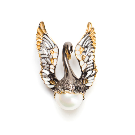 Серебряная подвеска «Лебедь»