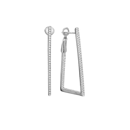 Серебряные серьги конго с фианитами