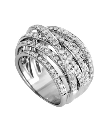 Кольцо из серебра с фианитами