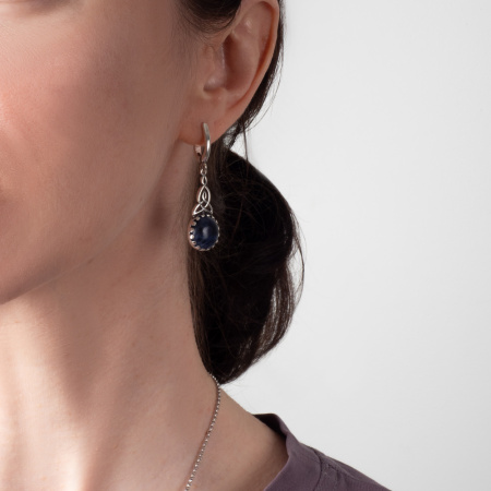 Серьги из серебра с содалитом