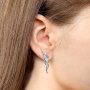 Серьги из серебра с фианитами «Крылья»
