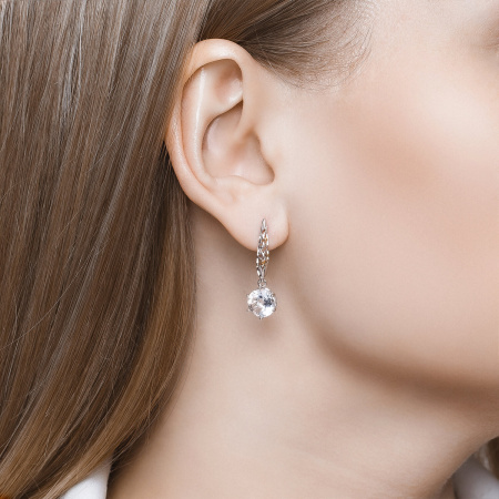 Серьги из золочёного серебра с горным хрусталем