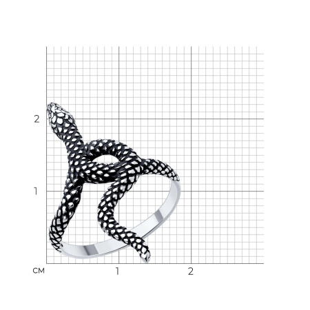 Серебряное кольцо «Змея»
