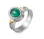 Кольцо из серебра с зеленым ониксом