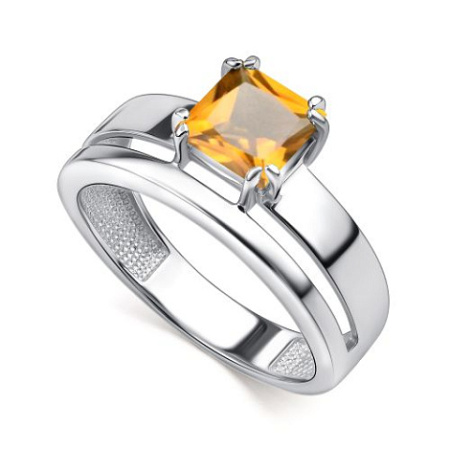 Серебряное кольцо с цитрином