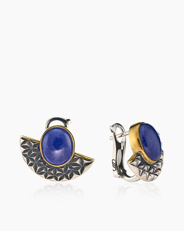 Серебряные серьги с лазуритом