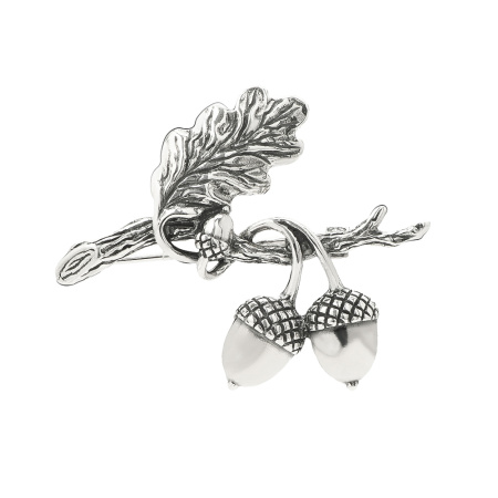 Серебряная брошь «Желуди»