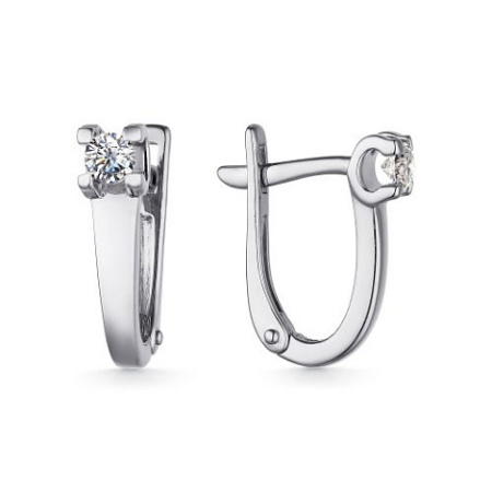 Серьги из серебра с муассанитом