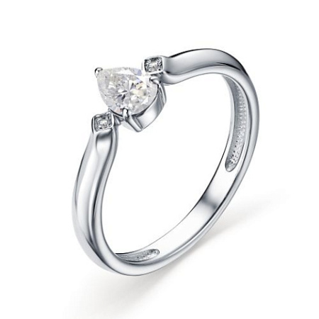 Кольцо из серебра с бриллиантом и горным хрусталем