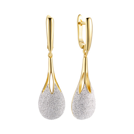 Серебряные серьги с глиттером «Сияние»