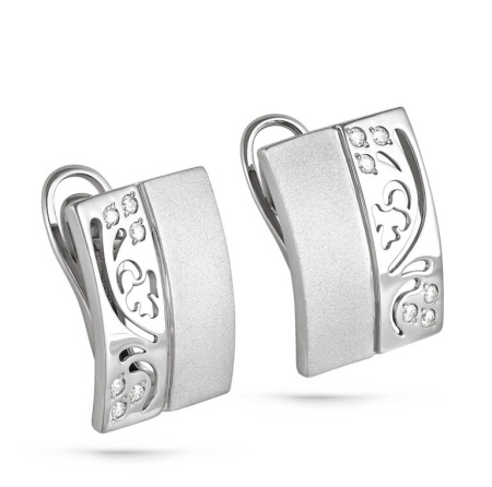 Серьги из серебра с фианитами