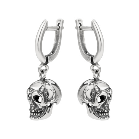 Серьги из серебра «Череп»