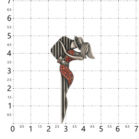 Серебряная брошь «Страсть в стиле Гетсби» с фианитами