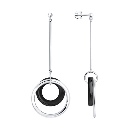 Серьги из серебра с керамическими вставками