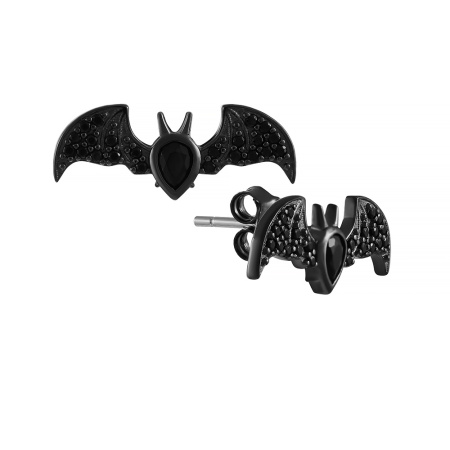 Серьги из серебра со шпинелью «Летучая мышь»