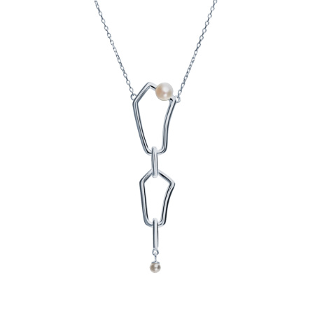 Серебряное колье с жемчугом