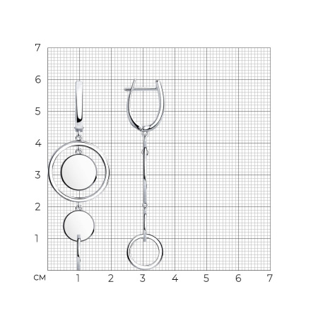Серьги из серебра «Круги»