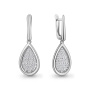 Серьги из серебра с фианитами «Капли»