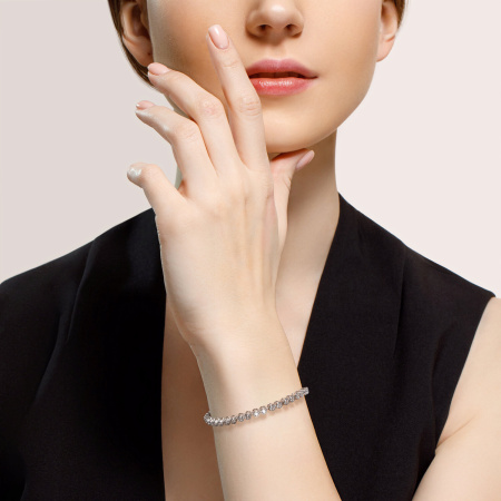 Серебряный браслет с фианитами