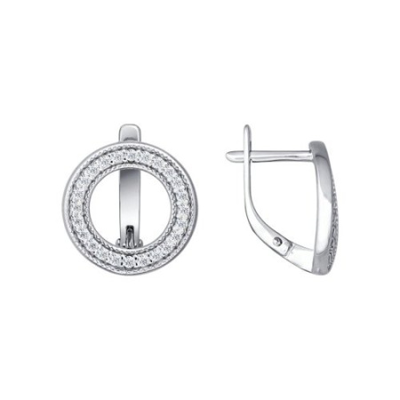 Серебряные серьги с фианитами SOKOLOV