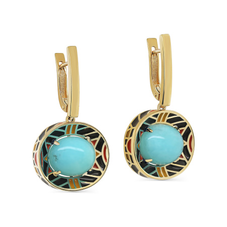 Серебряные серьги с амазонитом «Сокровища Банту»