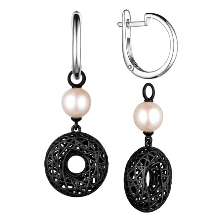 Серьги из серебра с жемчугом