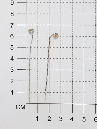 Серьги из серебра с бриллиантом