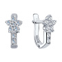 Серьги из серебра с фианитами