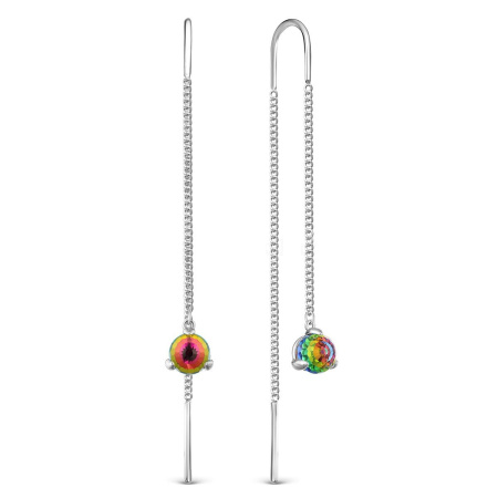 Серьги-продёвки из серебра с кристаллами Swarovski