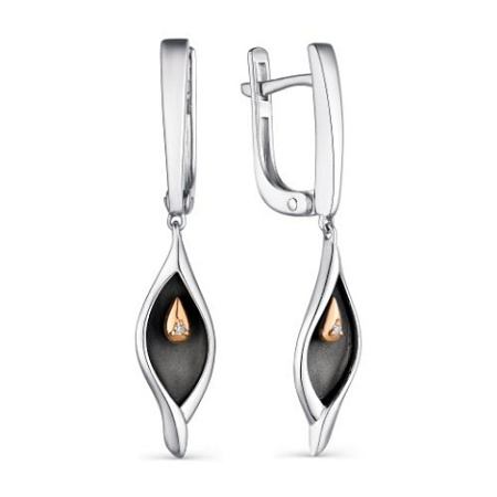 Серьги из серебра с бриллиантом