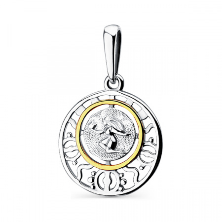 Серебряная подвеска с позолотой «Дева»