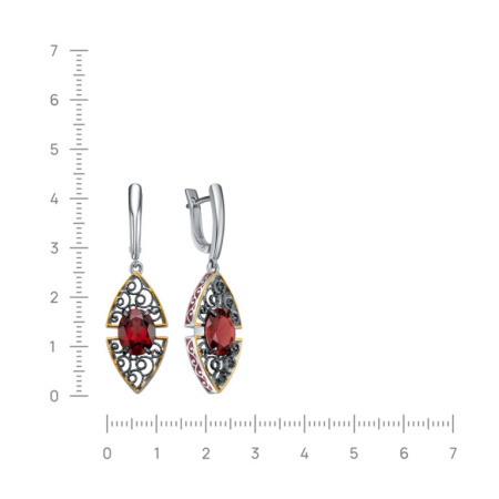 Серьги из серебра с гранатом