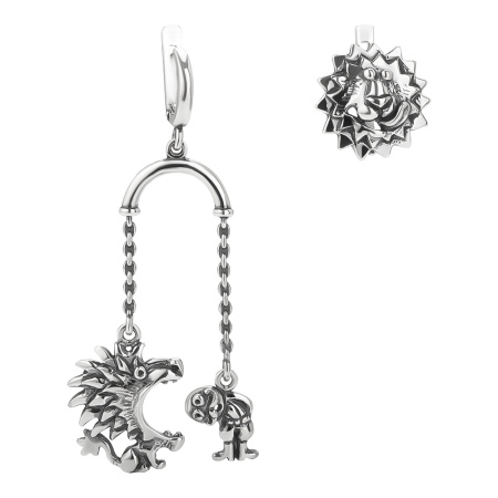 Серебряные серьги «Смертельный номер»