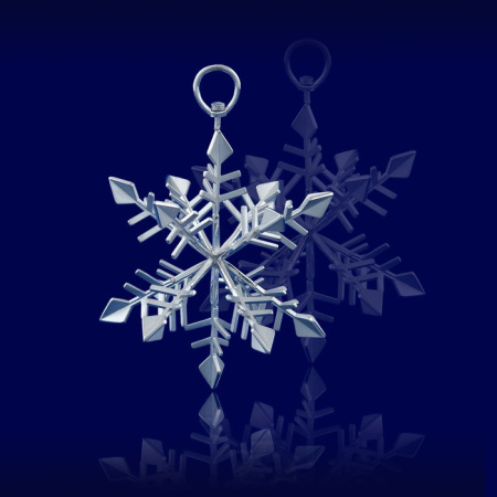 Серебряная елочная игрушка «Снежинка»