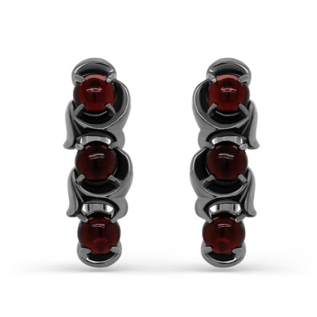 Серебряные серьги с гранатом