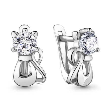 Детские серебряные серьги с фианитами