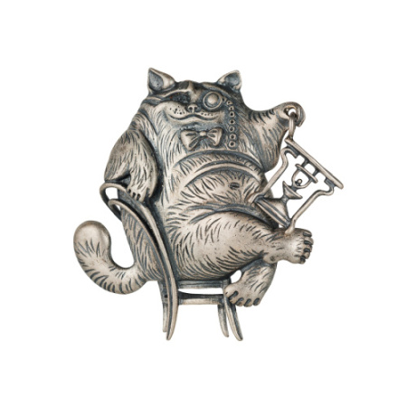 Серебряная брошь «Обаятельный Кот Бегемот»