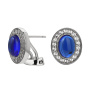 Серьги с наносапфиром и топазами из серебра
