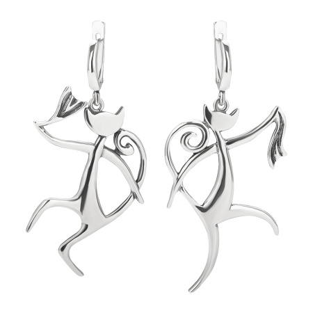 Серебряные серьги «Танец»