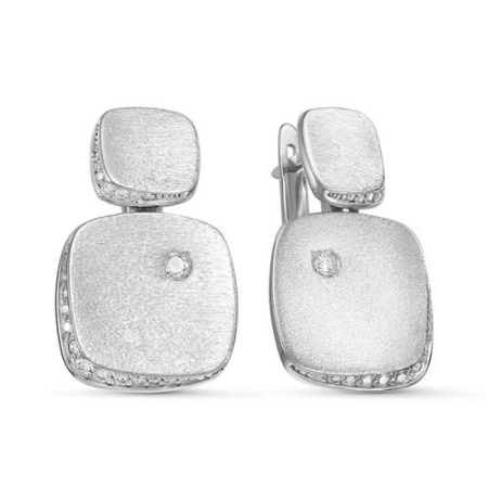Серьги из серебра с фианитами