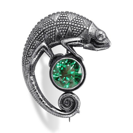 Брошь из серебра «Хамелеон»