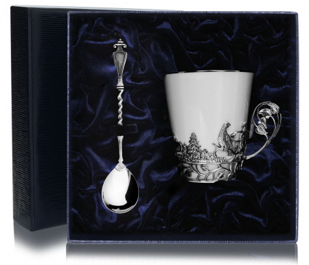 Чашка чайная «Тетерев» с ложкой