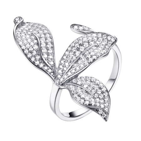 Кольцо из серебра с фианитами