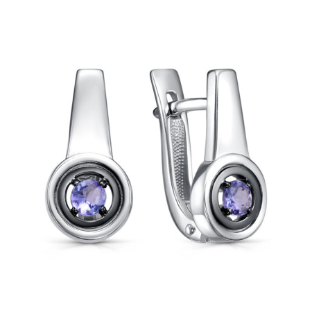 Серьги серебряные с танзанитом
