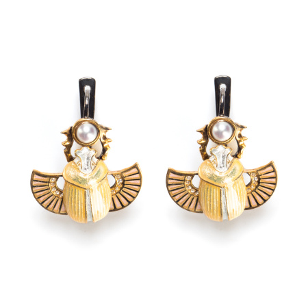 Серебряные серьги «Скарабеи»