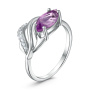 Серебряное кольцо с аметистом и фианитами