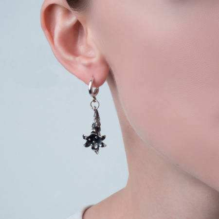 Серебряные серьги «Цветок, Колокольчик»