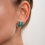 Серебряные серьги «Песнь Амазонита»