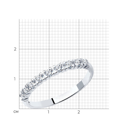 Кольцо из серебра с фианитами